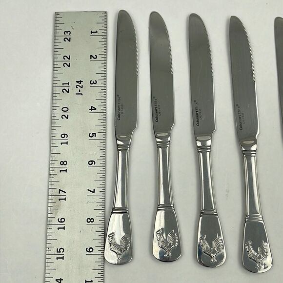 Cuisinart Elite French Rooster Knives Stainless Set of 5 Retired 9 1/4" - Picture 5 of 5